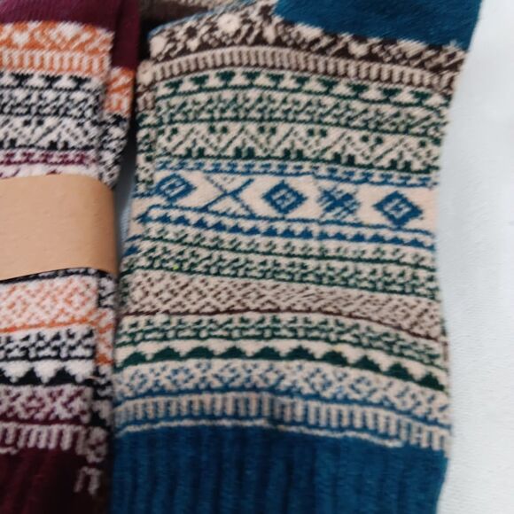 Men's Socks Lot of 5 Pairs Ethnic Style Retro Multi-Color Wool/Cotton/Polyester - Picture 5 of 6